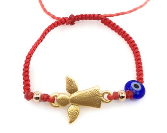Evil Eye Baby Bracelet, Gold Baby Bracelet, Newborn Bracelet, Guardian Angel Charm, Baby Gift, Newborn Bracelet Gold, Mal de Ojo, Evil Eye