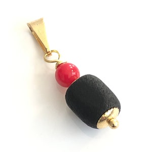 Red Coral Azabache Pendant, Genuine Azabache Jet Stone Charm, Baby Protection Charm, Baby Shower Gift, Azabache Beads, Mal de Ojo Jewelry