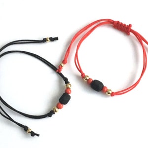 Simple Genuine Azabache Charm, Red String Protection Bracelet, Jet Stone Bracelet Black, Pulsera contra Mal de Ojo, Protection Jewelry
