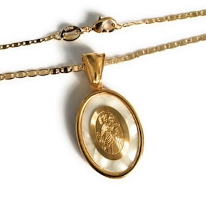 Virgen del Carmen Medal, Religious Gifts, Our Lady of Mount Carmel Gold Pendant, Virgin Mary Jewelry, Catholic Medals, Catholic Gifts