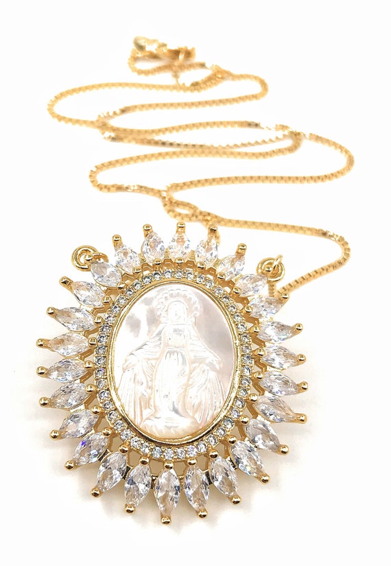 Etsy virgin shop mary necklace