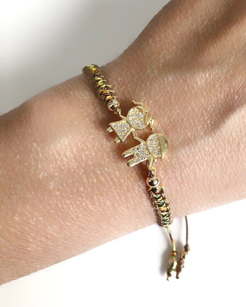 Boy and Girl Charm Bracelet Macrame Fashion Bracelet Etsy