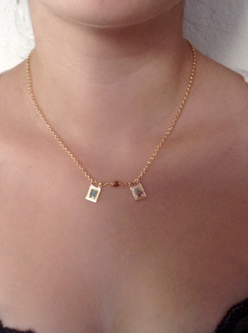 Catholic Scapular Medal Necklace Gold Plated Sacred Heart of Etsy