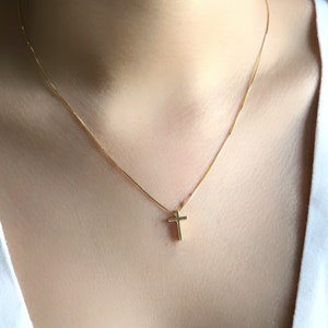 Dainty Cross Necklace, Gold Crucifix Pendant, Catholic Jewelry, Jesus Christ Necklace, Simple Necklace, Catholic Gifts, Jesus Pendant Chain