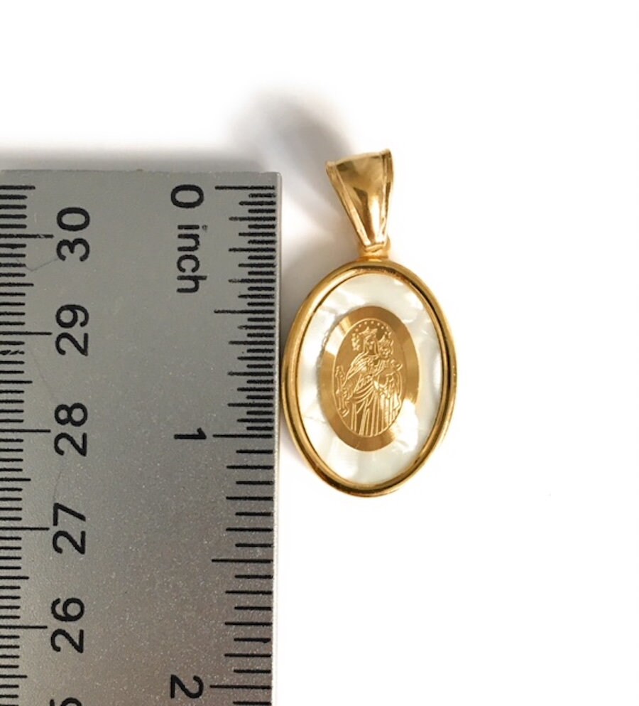 925 Sterling Silver Our Lady Of Mount Carmel (Virgen Del Carmen) Pendant With Cubic Zirconia Accents - View #7