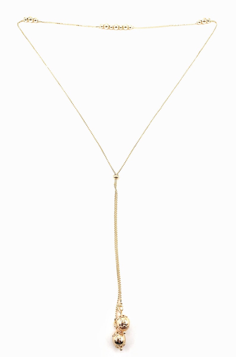 Lariat Necklace Gold Bolo Necklace Gold Toggle Slide Chain Y Etsy
