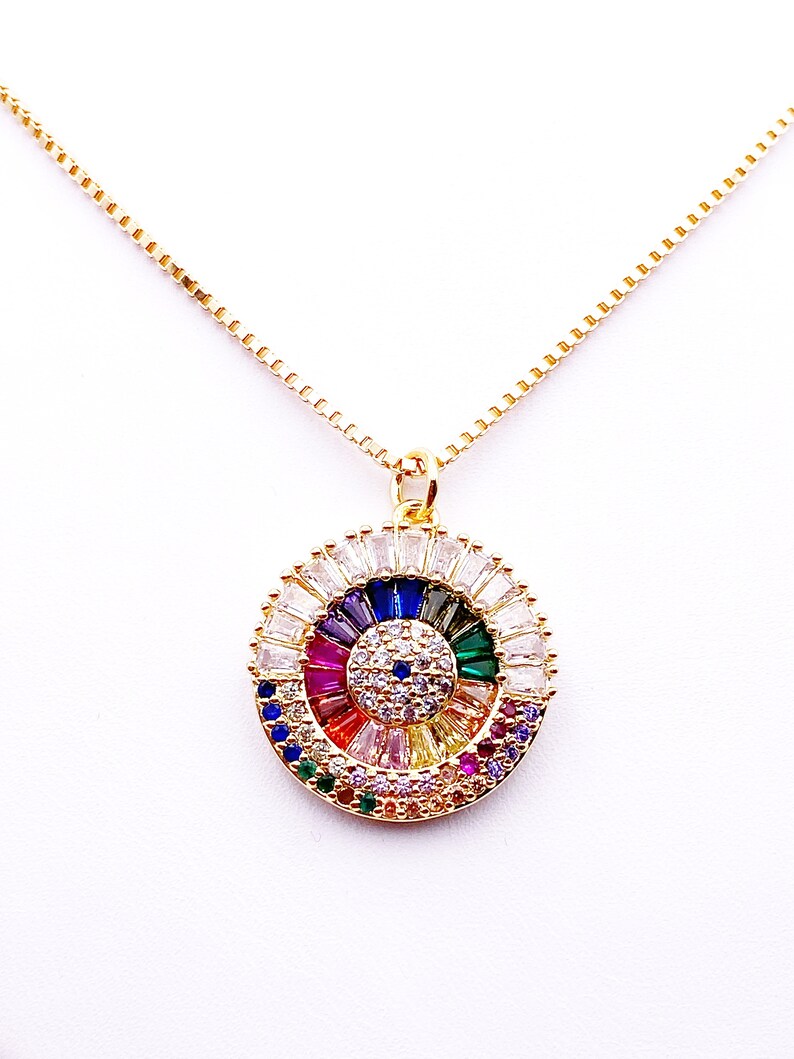 Rainbow Evil Eye Necklace Mal de Ojo Evil Eye Choker Etsy