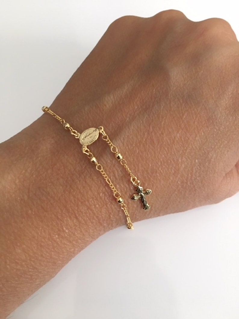 Handmade Gold Rosary Bracelet