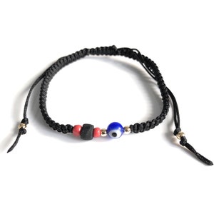 Pulsera Azabache real, piedra Azabache genuina, pulsera de protección para hombres Evil Eye, pulsera para hombres Jet Stone, Pulsera Mal de Ojo para Hombre