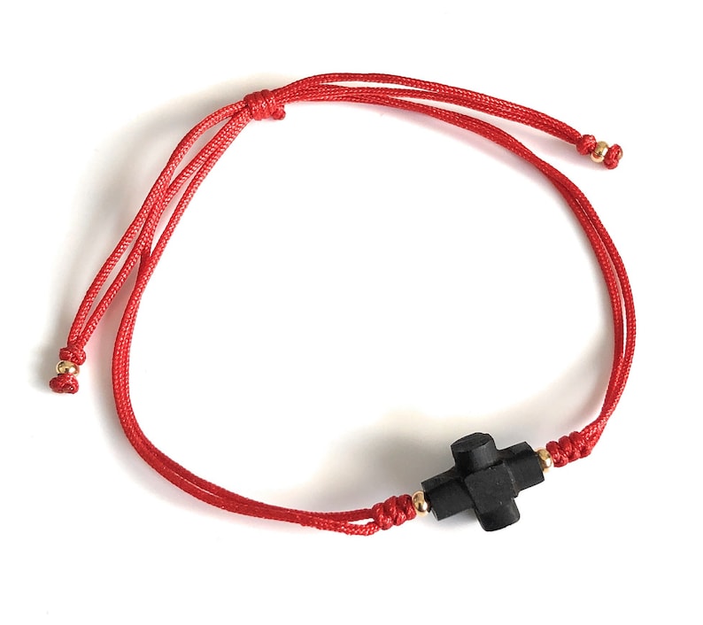 Simple Genuine Azabache Cross Red String Protection Bracelet - Etsy