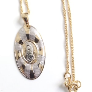 Virgen de Guadalupe Medal, Gold and Silver plated Virgin Mary pendant, Our Lady of Guadalupe Necklace, Catholic Jewelry, Religious Medals