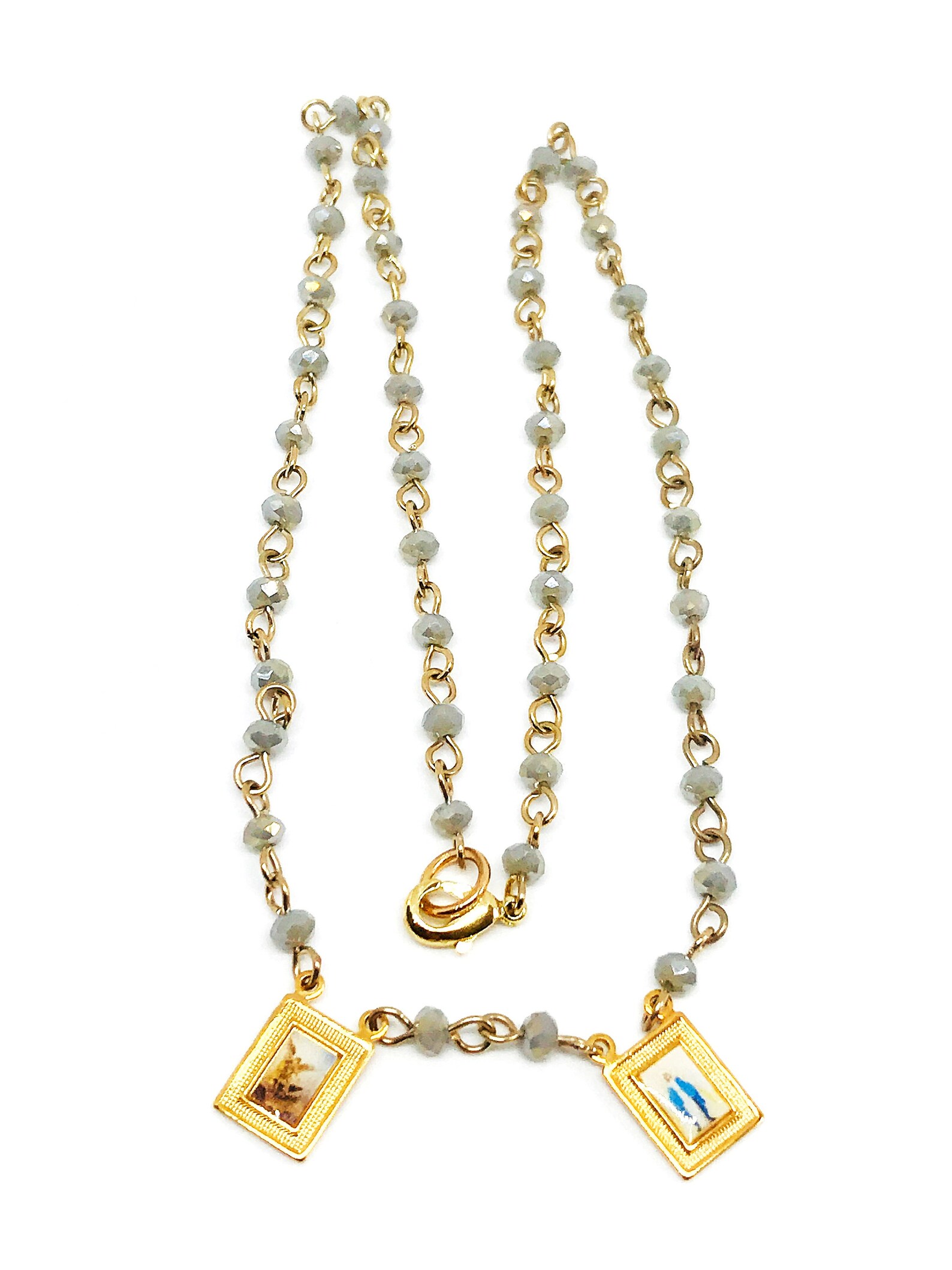 Catholic Scapular Necklace Religious Medals Necklace Etsy