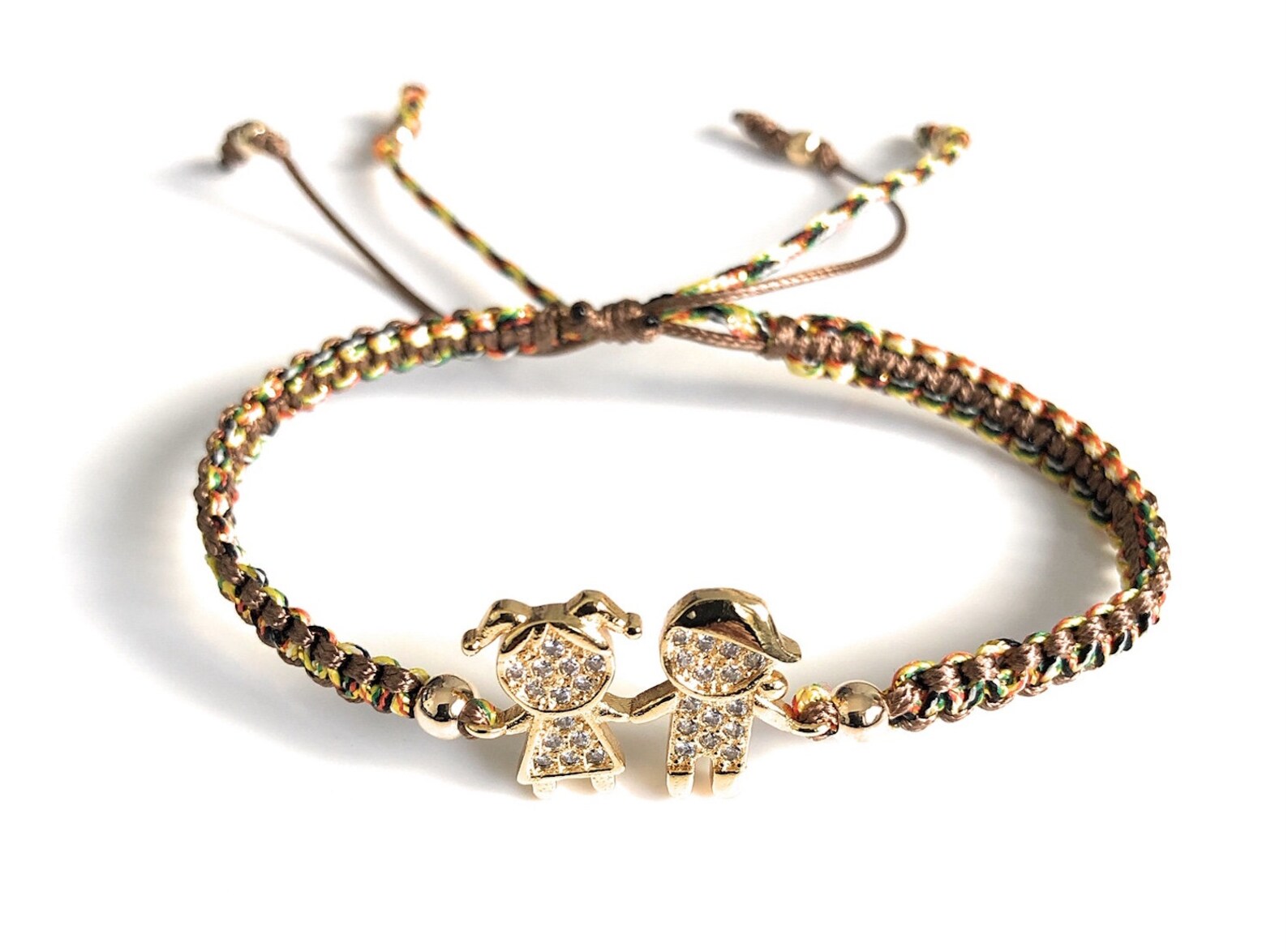 Boy and Girl Charm Bracelet Macrame Fashion Bracelet Etsy