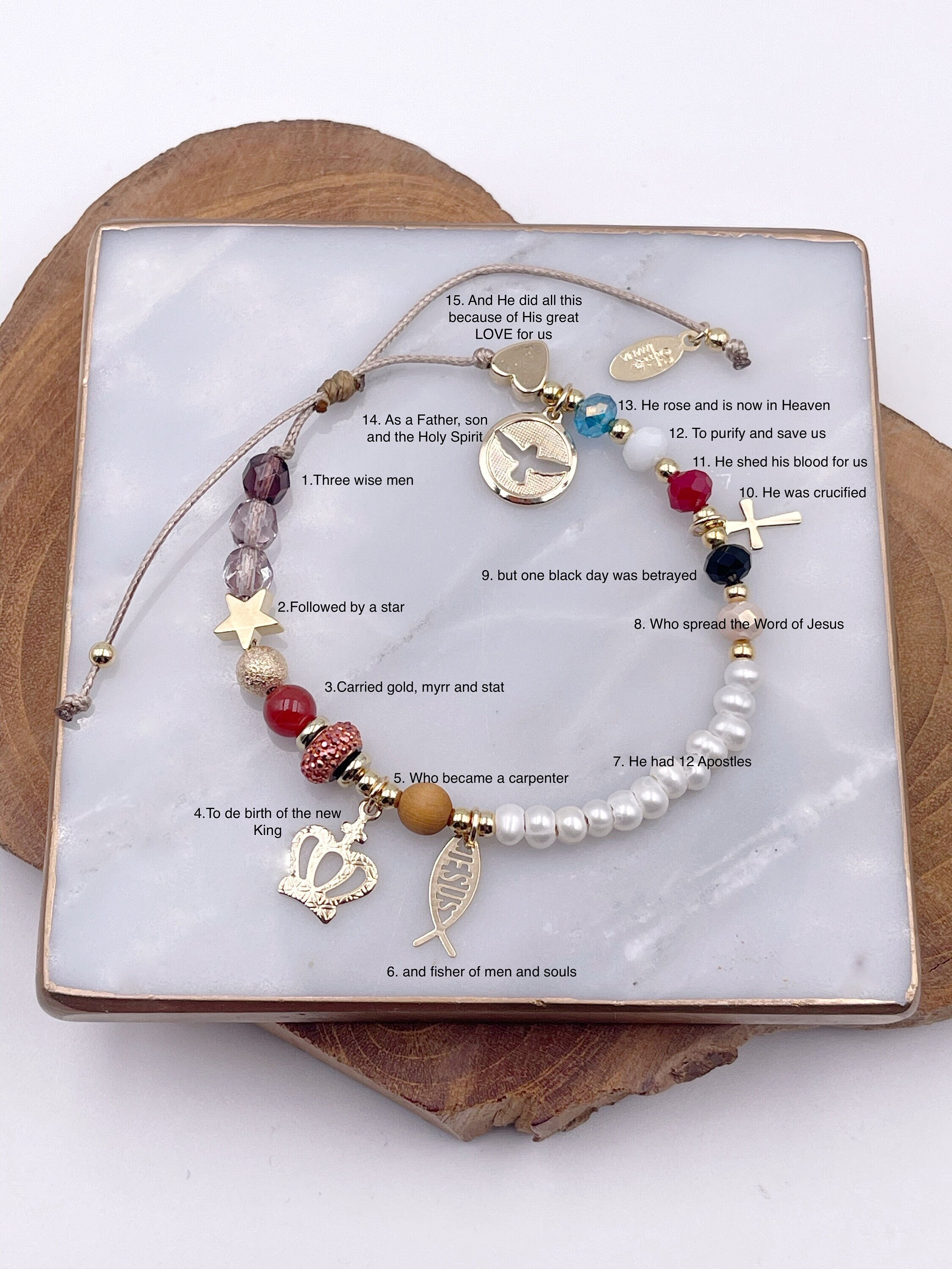 Life of jesus inspirational charm best sale bracelet
