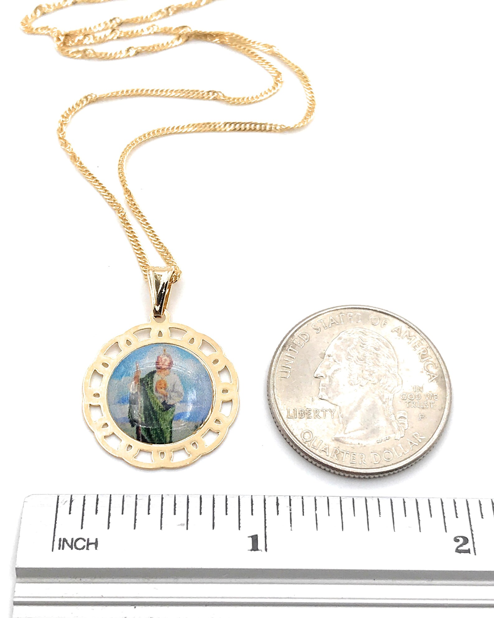 San Judas Tadeo, St Jude Medal Necklace, Dainty Gold Plated Chain ...