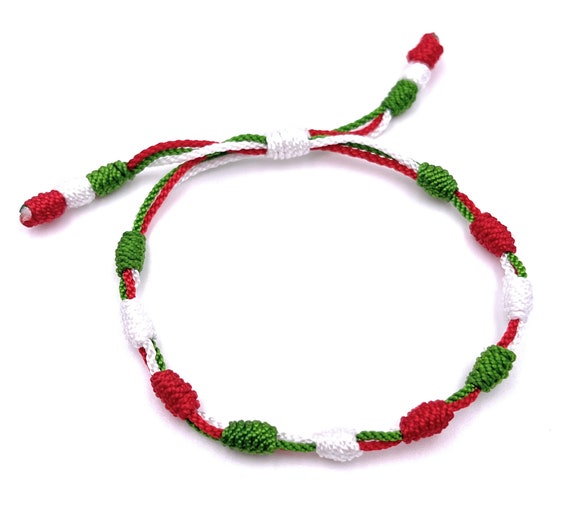 Mexico Flag Bracelet, Tricolor Mexico Gift, Pulseras de Mexico, Green, White and Red Souvenir, Soccer World Cup 2022, Mundial Futbol