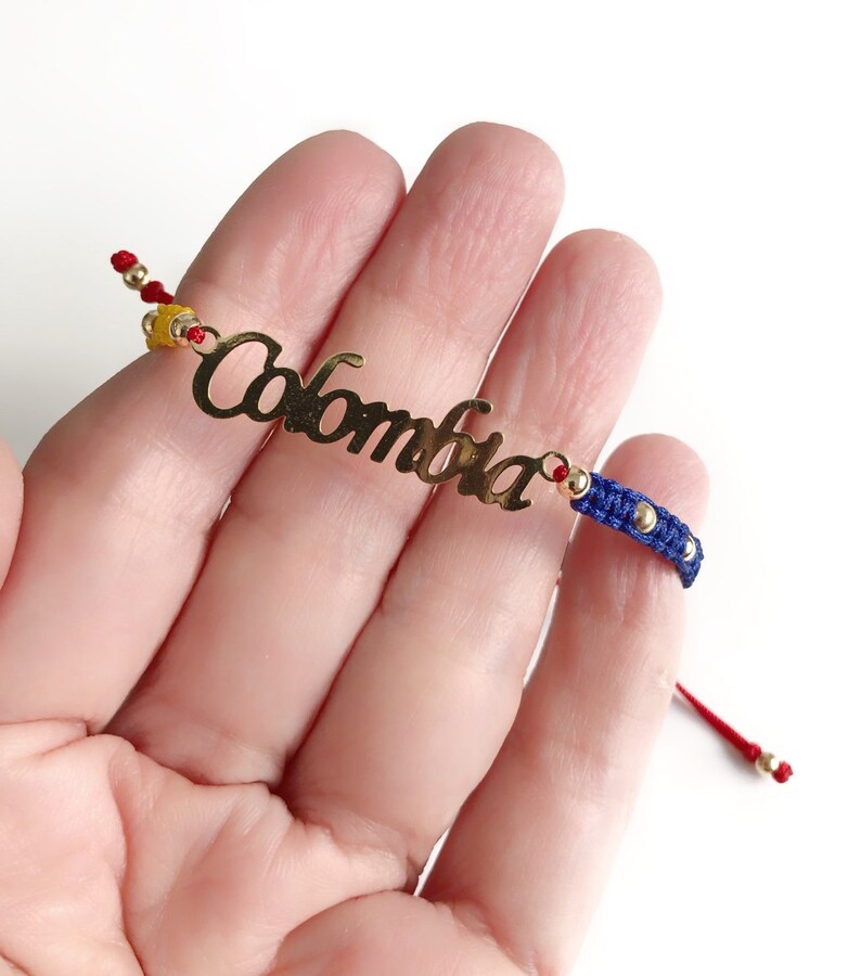 Colombia Flag Bracelet Tricolor Colombia Gift Pulseras De Etsy