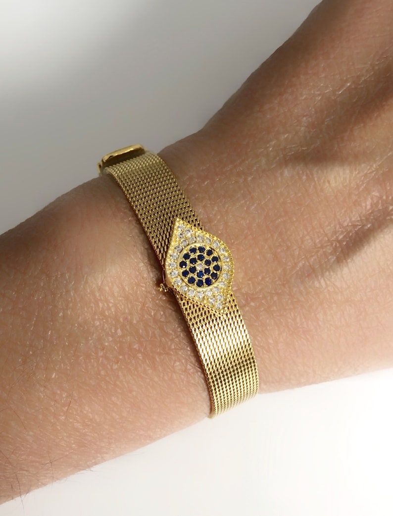 Protection Jewelry Gold Bracelet Charm Gold Evil Eye Bracelet Fashion Cuff Evil Eye Jewelry Lucky Charm Bracelet Watchband Bracelet
