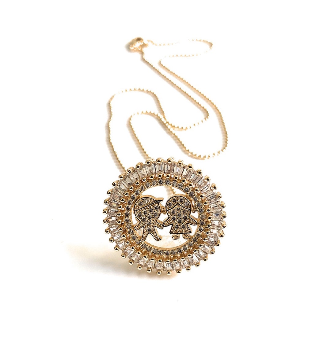 Boy and Girl Pendant Necklace, Mothers Day Gift, Personalized Children