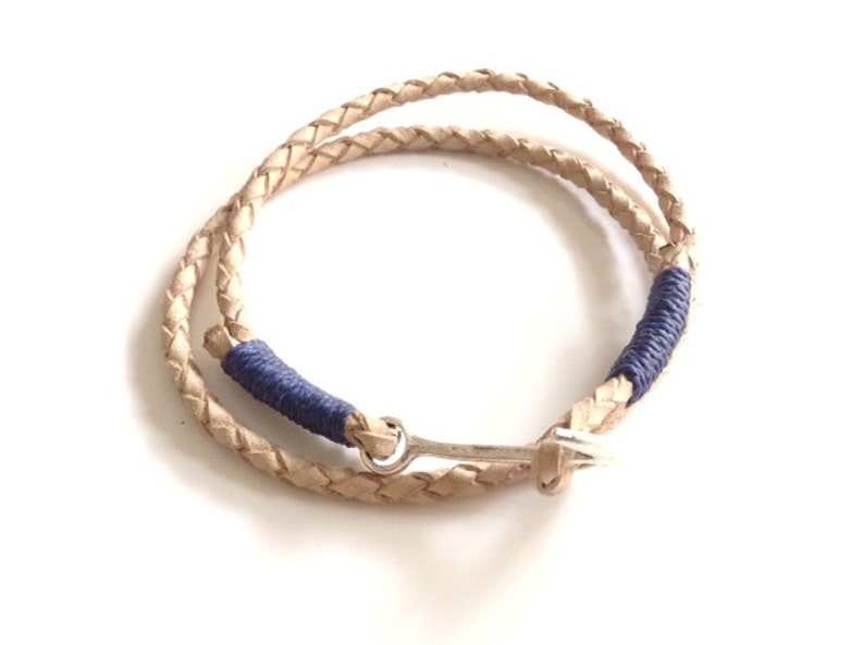 Mens wrap Bracelet Bohemian Wristband leather nautical bracelet men/'s jewelry leather cuff Anchor Bracelet Men Braided Leather bracelet