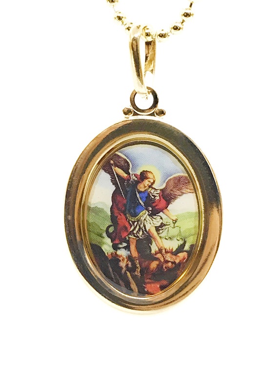 The Archangel St. Michael Pendant Necklace Catholic Patron Sword Lord  Prayer One Day Shipping | Fruugo AE
