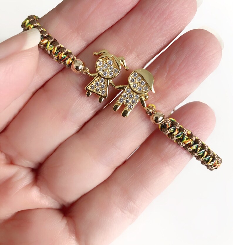 Boy and Girl Charm Bracelet Macrame Fashion Bracelet Etsy