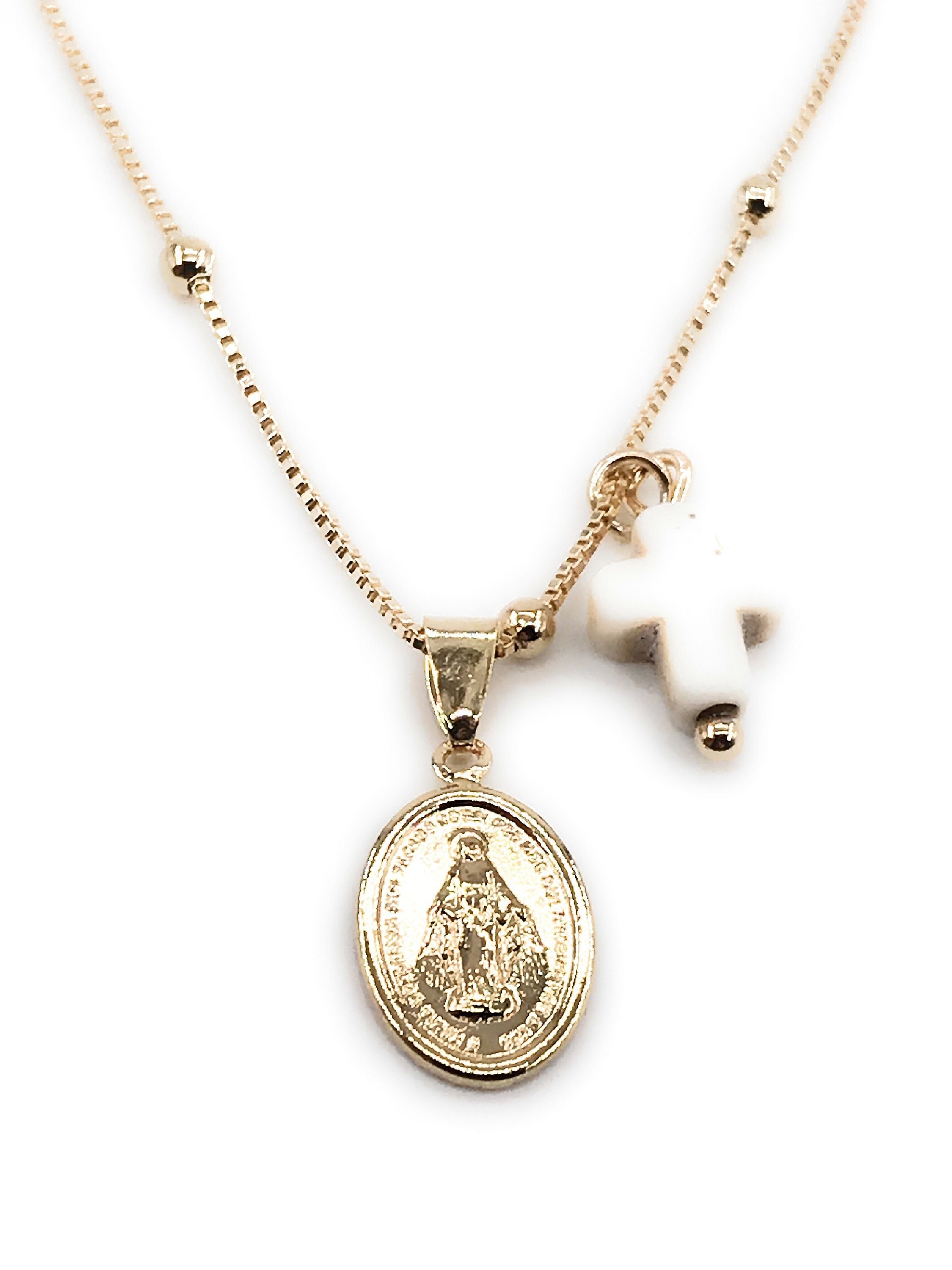 Elegant Women Men Virgin Mary Necklaces Dainty Gold Medallion Pendant Religious Elegant Women Men Virgin Mary Necklaces Dainty Gold Medallion Pendant Religious