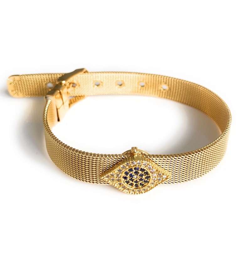 Protection Jewelry Gold Bracelet Charm Gold Evil Eye Bracelet Fashion Cuff Evil Eye Jewelry Lucky Charm Bracelet Watchband Bracelet