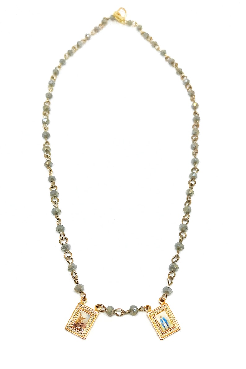 Catholic Scapular Necklace Religious Medals Necklace Etsy