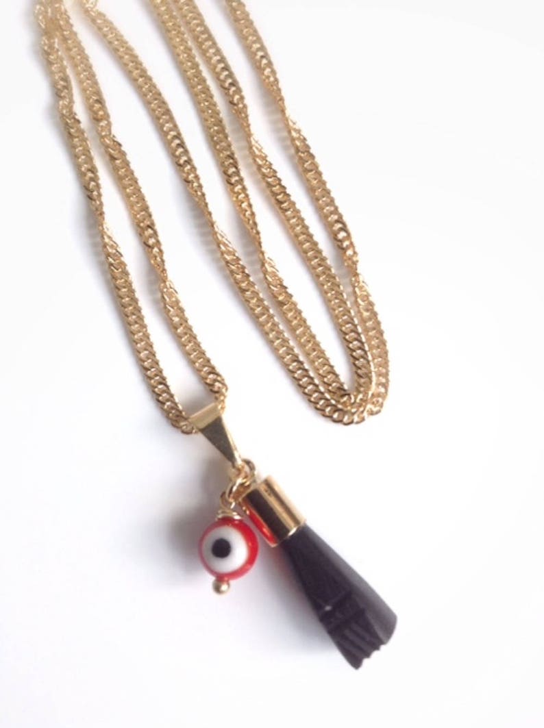 Mano de Azabache, Protection Charm Necklace, Genuine Azabache Pendant, Jet Amazonia Stone, Protection Amulet Necklace, Mal de Ojo Pendant image 1