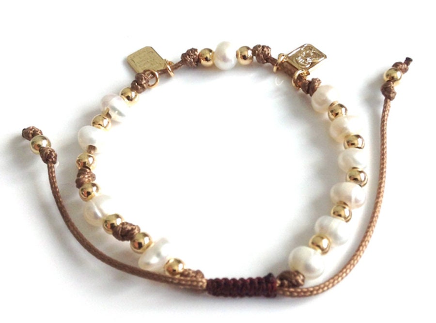 Brown Scapular Bracelet Adjustable Pearl Bracelet Catholic - Etsy Canada