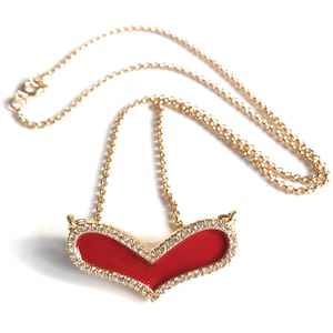 Red Heart Necklace, Valentines day Gift, Heart Charm Necklace, Love Pendant Red Necklace, Girlfriend Gift, Wife Gift, Regalo San Valentin