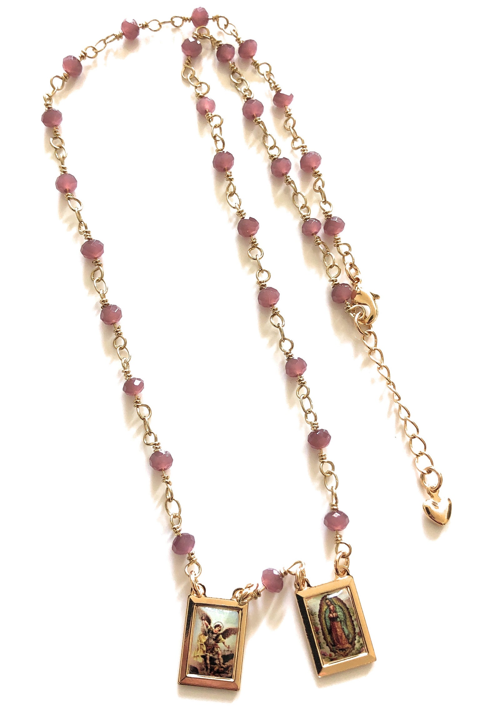 Religious Jewelry Catholic Scapular Purple Necklace Our Lady Etsy