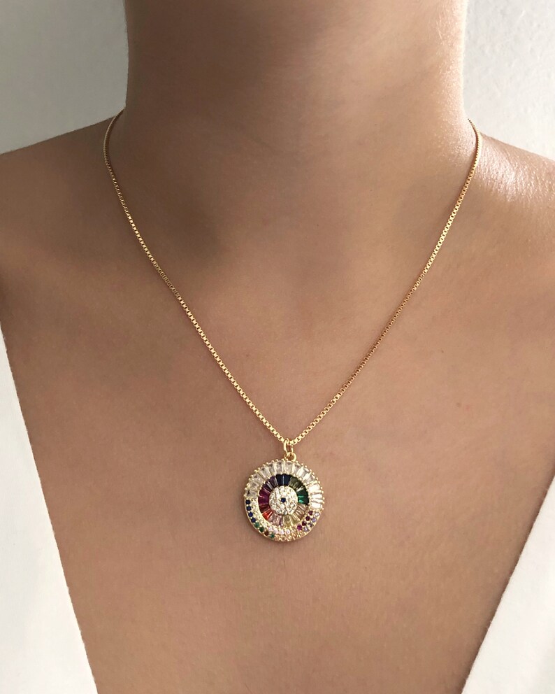 Rainbow Evil Eye Necklace Mal de Ojo Evil Eye Choker Etsy