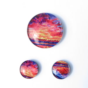 Kunst Glas Magnete, Acrylmalerei Sonnenuntergang Meer