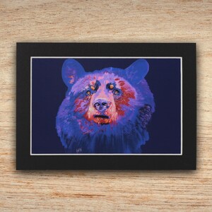 Bear - digital art, digital painting, NOT AI, hand drawn, bright colorful, purple, New Hampshire Artist, black bear