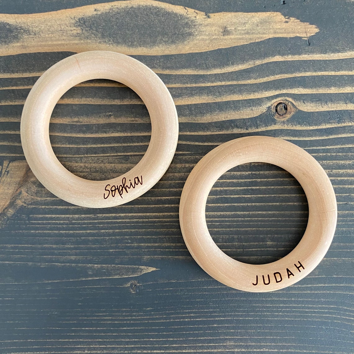 Personalized Wood Teether Wood Teething Ring with Name Etsy
