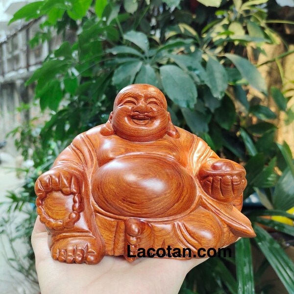 The laughing Buddha, Wooden Chinese Buddha, Maitreya Buddha, The Happy Buddha, Buddha, Hotei, Budai, Pu tai, the Big Belly Buddha