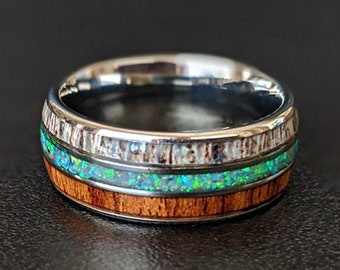 Opal & Abalone Rings