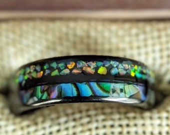 Opal & Abalone Rings