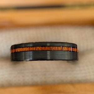 6mm Koa Wood Ring Mens Wedding Band Wooden Ring Tungsten Wedding Band Mens Ring - Black Tungsten Ring Wood Engagement Ring Unique Mens Ring