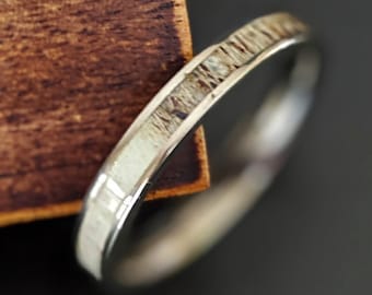 4 mm dunne ring hertengewei wolfraam trouwringen vrouwen ring - heren trouwring herten gewei ringen stellen ring set boho wolfraam ring