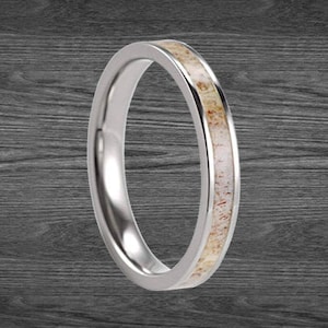 4mm Tungsten Wedding Bands Women Deer Antler Ring Womens Wedding Band - Mens Wedding Band Tungsten Deer Antler Rings Couples Ring Set