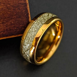 Gold on sale meteorite ring