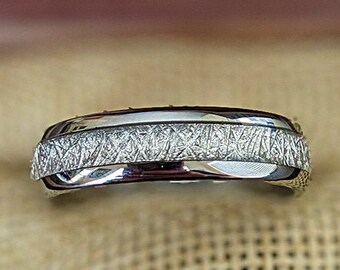 6mm/8mm Meteorite Ring Mens Wedding Band - Couples Ring Set Tungsten Wedding Bands Womens Meteorite Jewelry - Unique Meteorite Ring Women
