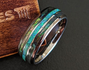 Opal & Abalone Rings