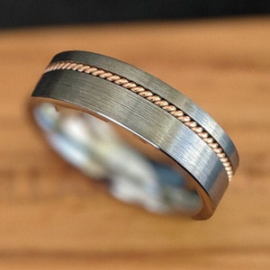 Anillo de cuerda de guitarra de 6 mm para hombre, anillo de guitarra, anillo único para hombre, banda de boda de cuerda de guitarra, anillo de tungsteno para hombre, anillo de música de plata