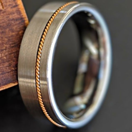 Guitar String Ring Gold Wedding Band Mens Ring Guitar Etsy