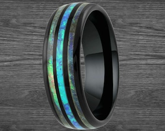 Opal & Abalone Rings