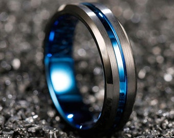 Mens thin blue line wedding best sale bands